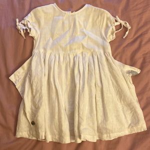 Girls linen dress with buttons up the back